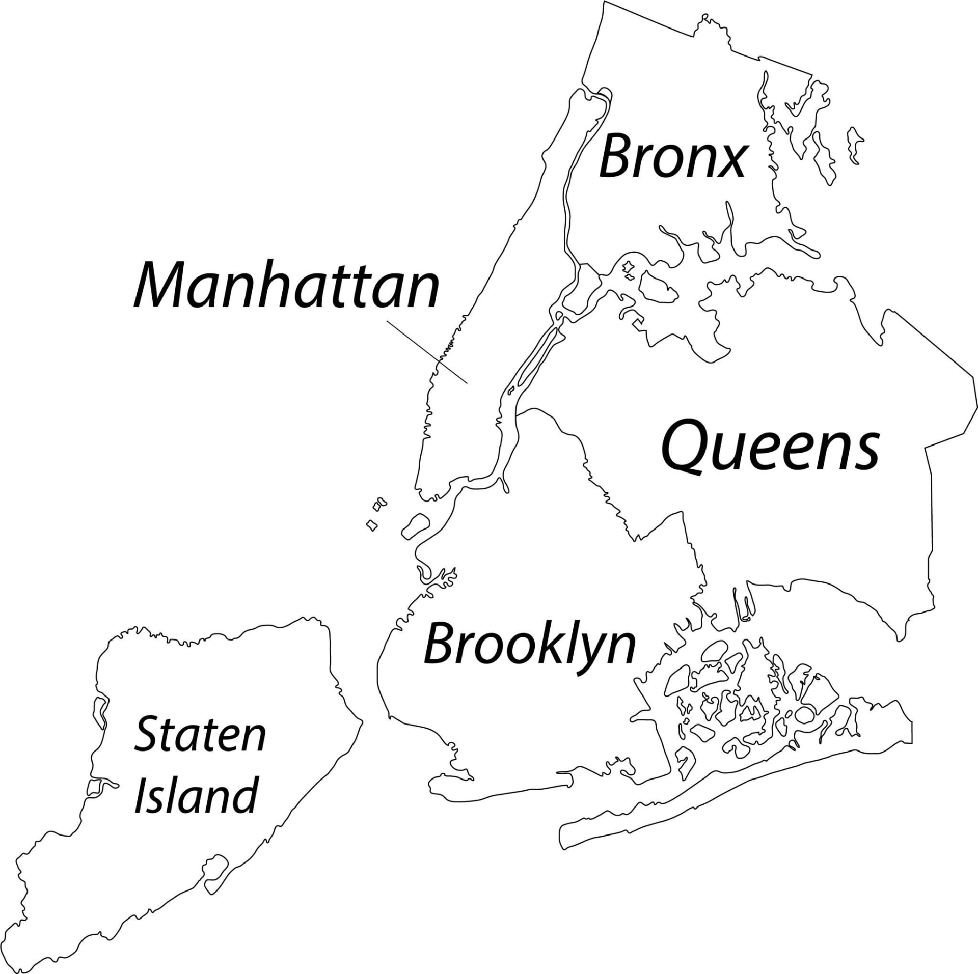 Map of New York City boroughs